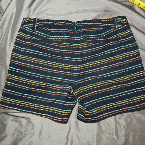 Merona Women’s Navy Red Teal Striped Chino Shorts, size 6, colorful - Picture 9 of 12